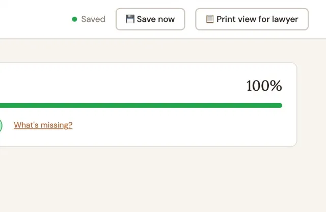 CA Divorce Disclosures Workbook: saved, 100% complete, print view for lawyer