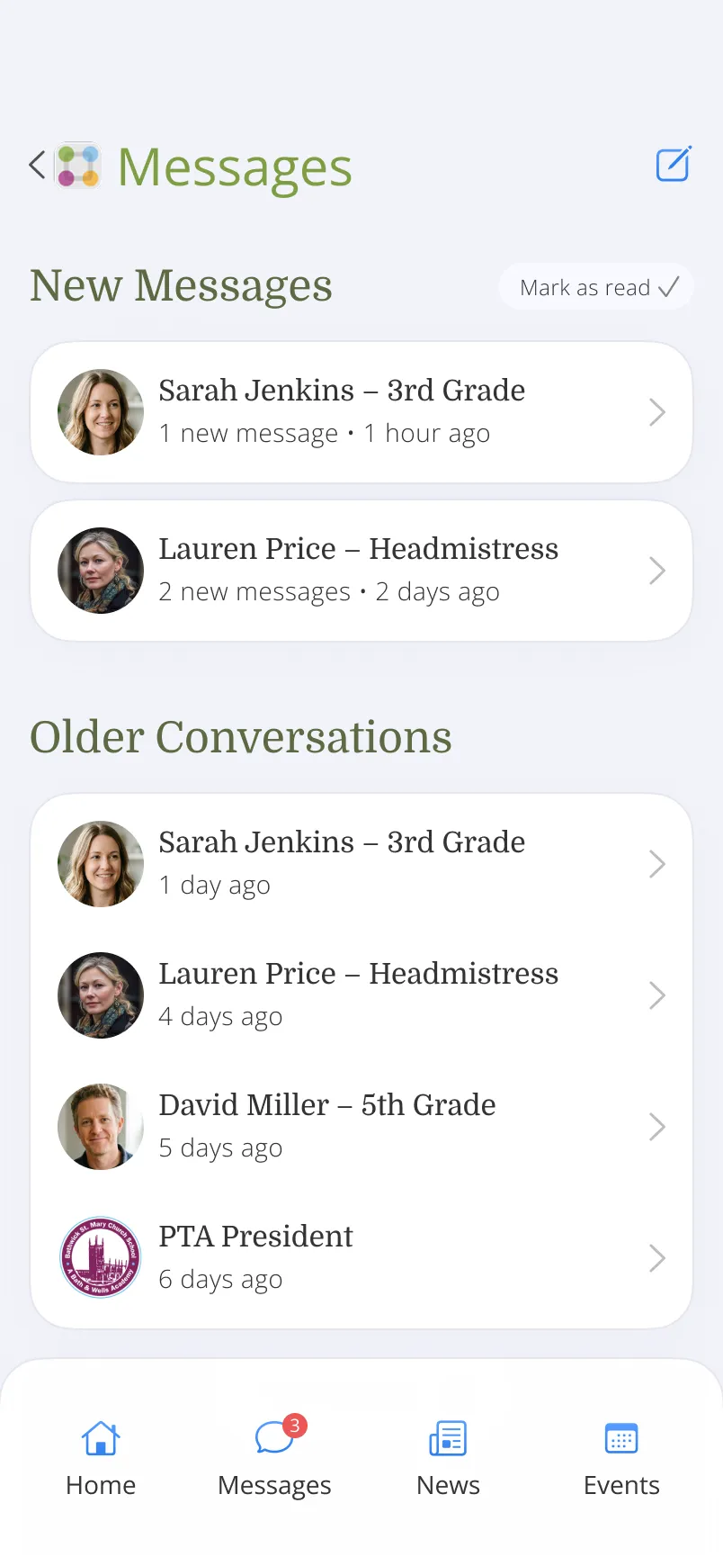 ParentSquare: messages
